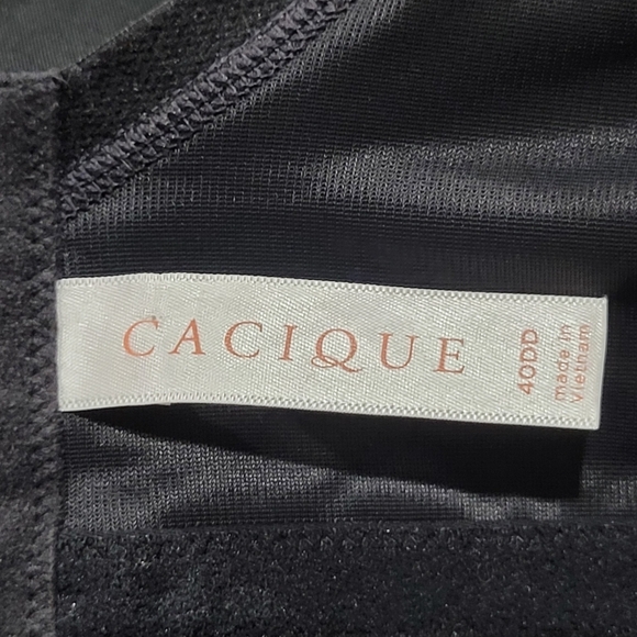 Cacique RN118641 Black T-Shirt No Wired Lightly Lined Bra Size 40DD EUC - Picture 4 of 5